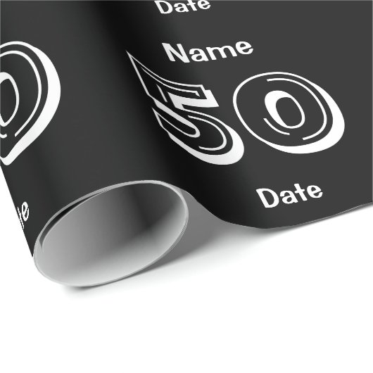 Aangepast 50e verjaardag, aangepast oppakpapier cadeaupapier (Rol Hoek)