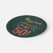 Aangepast 50e verjaardag Fabulous Papieren Bordje (Gekanteld)