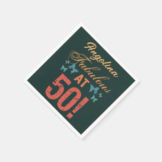 Aangepast 50e verjaardag Fabulous Servet (Hoek)