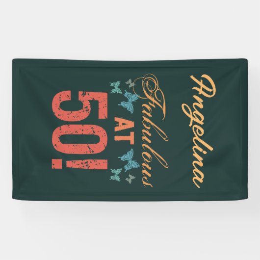 Aangepast 50e verjaardag Fabulous Spandoek (Horizontaal)