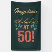Aangepast 50e verjaardag Fabulous Spandoek (Verticaal)
