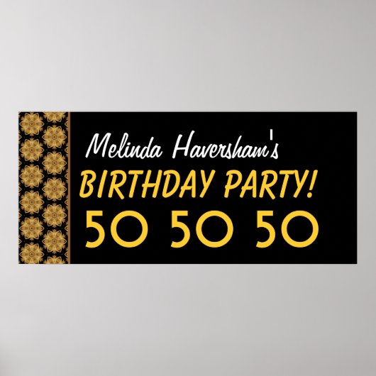 Aangepast 50e verjaardag of jaarlijkse goudsterren poster (Voorkant)