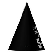 Aangepast 50e verjaardag zwart whitepaper Pet van  Feesthoedjes (Links)