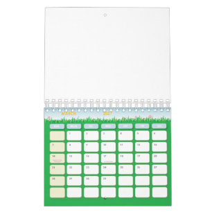 Aangepast 5.5" L x 7" B Kleurrijke Seizoenen Kalender