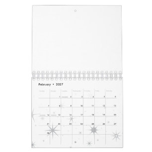 Aangepast 5.5" L x 7" W Moderne sterren Kalender