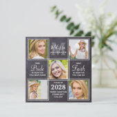 Aangepast 5 Foto Collage Afstuderen Uitnodiging (Staand voorkant)