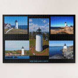 Aangepast 5 Foto Collage New England Lighthouders Legpuzzel