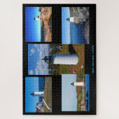 Aangepast 5 Foto Collage New England Lighthouders Legpuzzel (Verticaal)