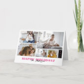 Aangepast 5 fotocollage-feestdag kaart (Voorkant)