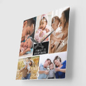 Aangepast 5 fotocollage-serie is alles-citaat vierkante klok (Hoek)