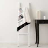 Aangepast 5 Foto's Collage Familie Naam Zwarte Gre Sherpa Deken (In situ)