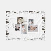 Aangepast 5 Foto's Collage naam Winter Pine Trees Fleece Deken (Voorkant (Horizontaal))