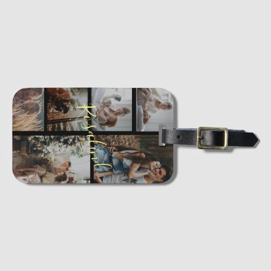 Aangepast 5 Foto's Inzamelteken Bagagelabel (Voorkant (horizontaal))