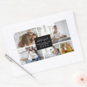 Aangepast 5 Foto's Typografie Holiday Rechthoekige Sticker (Envelop)