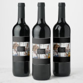 Aangepast 5 Foto's Typografie Holiday Wijn Etiket (Flessen)