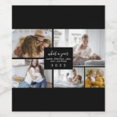 Aangepast 5 Foto's Typografie Holiday Wijn Etiket (Enkel label)