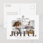 Aangepast 5 Foto's Typografie vrolijke feestdag Briefkaart (Voorkant / Achterkant)