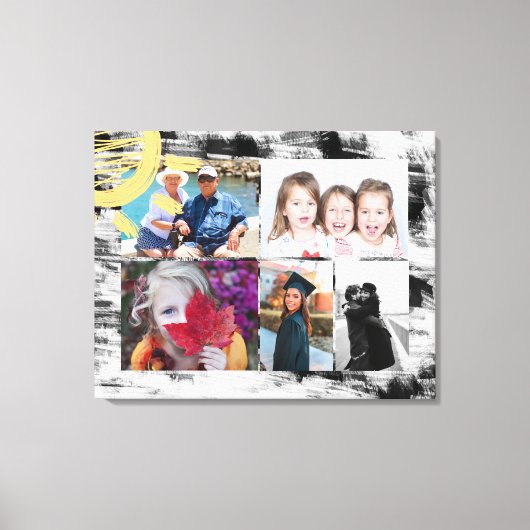 Aangepast 5 foto's zwart-wit Abstract Canvas Afdruk (Voorkant)