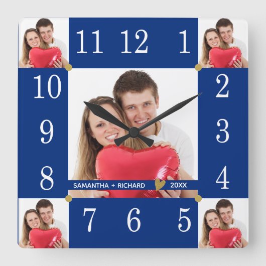 Aangepast 5 Jubileum voor het binden van foto's Bl Vierkante Klok (Voorkant)