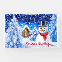 Aangepast 5' x 3' kerstvinylbanner sneeuwscène