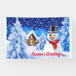 Aangepast 5' x 3' kerstvinylbanner sneeuwscène spandoek