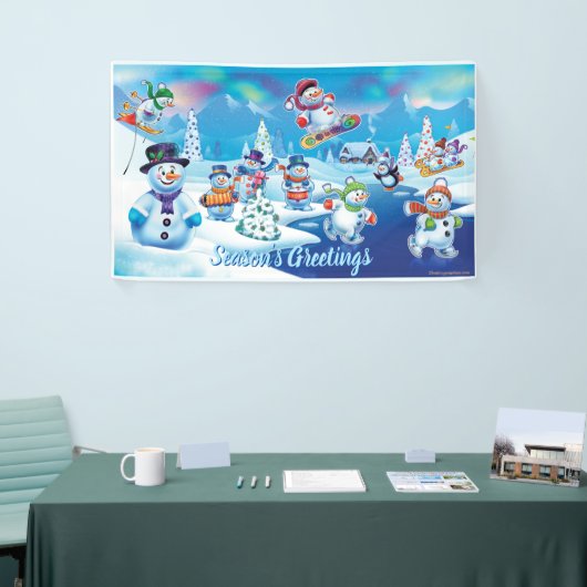 Aangepast 5' x 3' kerstvinylbanner sneeuwscène spandoek (Beurs)