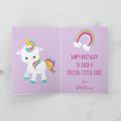 Aangepast 5e verjaardag Unicorn Kaart (Binnen)