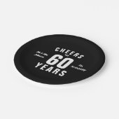 Aangepast 60e trouwdag feest papieren bordje (Gekanteld)