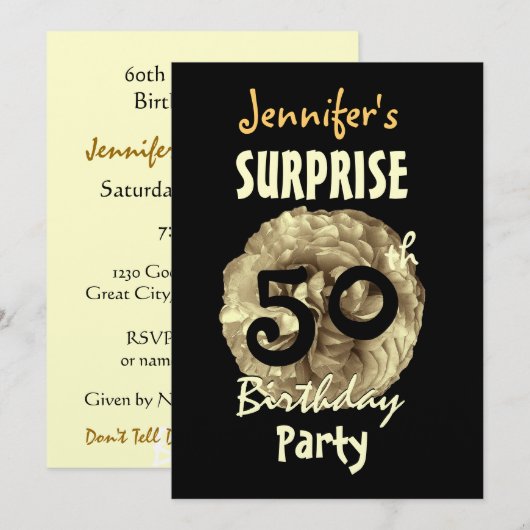 Aangepast 60e URPRISE-Roos op feestdag Kaart (Voorkant / Achterkant)