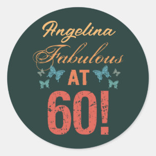 Aangepast 60e verjaardag Fabulous Ronde Sticker