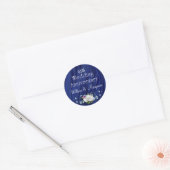 Aangepast 65e wit-rozen jubileumfeest ronde sticker (Envelop)