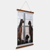 Aangepast 66 cm x 91,4 cm verticaal (portret), één hangend wandkleed (Gebogen)