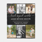 Aangepast 6 Foto bedekt met woorden zwart Fleece Deken (Voorkant)