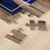 Aangepast 6 Foto Collage Family Quote Rustisch Hoo Legpuzzel (Zijkant)