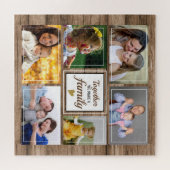 Aangepast 6 Foto Collage Family Quote Rustisch Hoo Legpuzzel (Horizontaal)