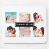 Aangepast 6 Foto Collage Persoonlijk Wit Muismat (Voorkant)