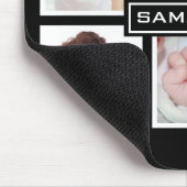 Aangepast 6 Foto Collage Persoonlijk Zwart Muismat (Hoek)