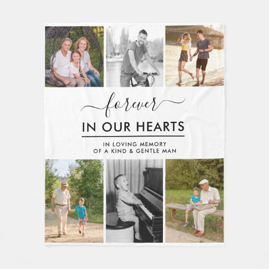 Aangepast 6 Foto in Loating Memory White Fleece Deken (Voorkant)