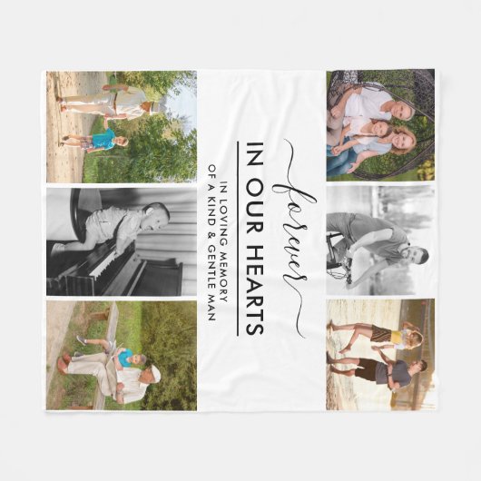 Aangepast 6 Foto in Loating Memory White Fleece Deken (Voorkant (Horizontaal))