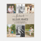 Aangepast 6 Foto in Loving Memory Beige Fleece Deken (Voorkant)