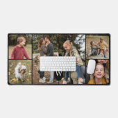 Aangepast 6 Fotocollage Gepersonaliseerde Monogram Bureaumat (Keyboard & Muis)
