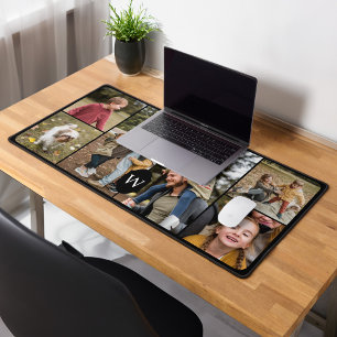 Aangepast 6 Fotocollage Gepersonaliseerde Monogram Bureaumat