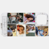 Aangepast 6 fotocollage op grijze marmer Case-Mate iPhone case (Achterkant (horizontaal))