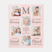 Aangepast 6 fotocollage roze in het liefdevol gehe fleece deken (Voorkant)