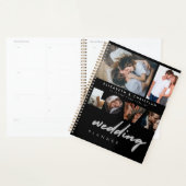 Aangepast 6 Foto's Black White Love Script Weddens Planner (Display)