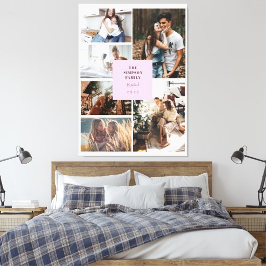 Aangepast 6 Foto's Installagram Collage Canvas Afdruk (Insitu (Slaapkamer))