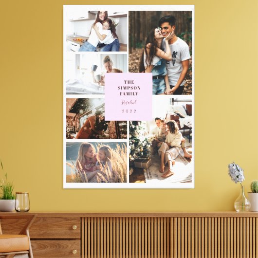 Aangepast 6 Foto's Installagram Collage Canvas Afdruk (Insitu (Woonkamer))