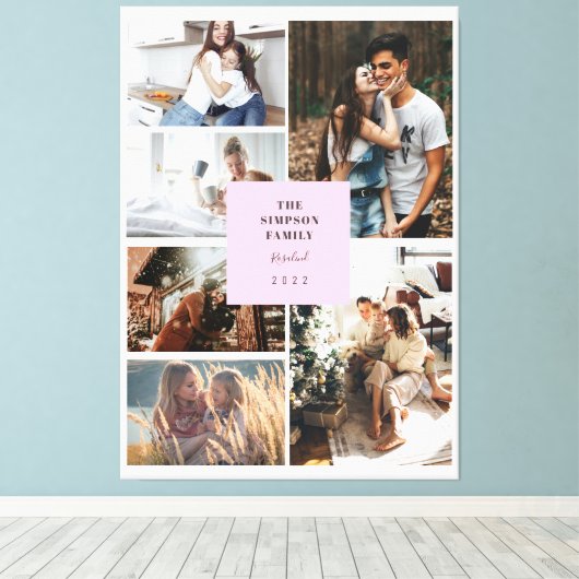 Aangepast 6 Foto's Installagram Collage Canvas Afdruk (Insitu (Houten vloer))