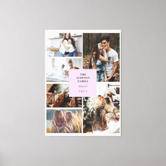 Aangepast 6 Foto's Installagram Collage Canvas Afdruk (Voorkant)