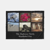 Aangepast 6 FototekstmozaïekAfbeelding Fleece Deken (Voorkant (Horizontaal))